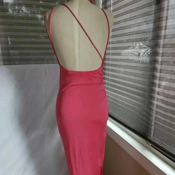 The Andamane Irina Draped Midi Dress in Coral Pink, Sz 42/ US 10/12 Homecoming - Picture 3 of 6
